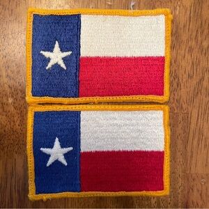 VTG 2 Retro Texas Flag Sew On Patch Appliqué 3.25”x2.25” Red White Blue 2:5 Gift